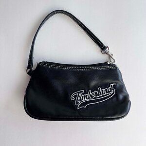 Vintage Y2K Timberland Varsity Black Wristlet Mini Bag Wallet Embroidered Logo
